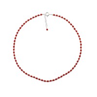 Collier en perle de corail et d'argent COCORF0089A