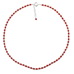 Collier en perle de corail et d'argent COCORF0089A