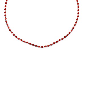 Collier en perle de corail et d'argent COCORF0089A
