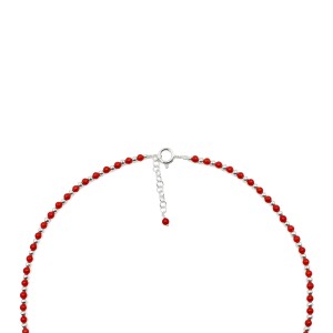 Collier en perle de corail et d'argent COCORF0089A