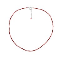 Collier en perles de corail et d'argent COCORF0090A