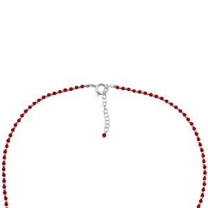 Collier en petite perle de corail et d'argent COCORF0090A
