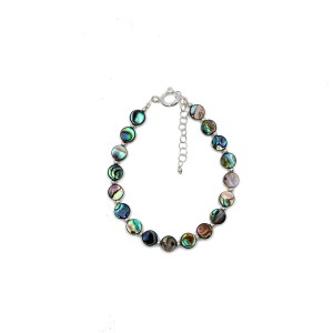 Bracelet en pastille ronde de nacre bleue BRNACF0055A