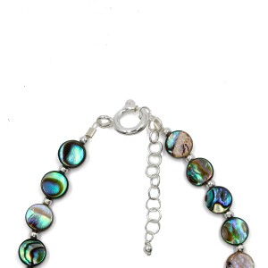 Bracelet en pastille ronde de nacre bleue BRNACF0055A