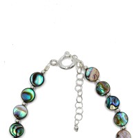 Bracelet en pastille ronde de nacre bleue BRNACF0055A