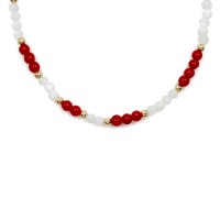Bracelet en corail et nacre blanche BRNACF0056V