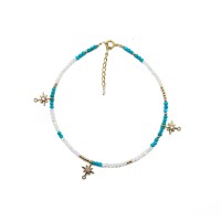 Chaine de cheville nacre et turquoise BRNACF0058V