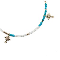 Chaine de cheville nacre et turquoise BRNACF0058V