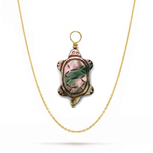 Pendentif tortue en nacre noire PDNACF0011V