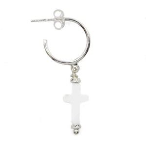 Créole argent et croix en nacre BONACF0040A