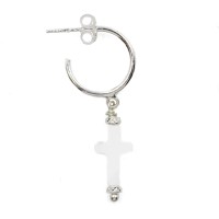 Créole argent et croix en nacre BONACF0040A