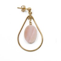 Boucles d'oreilles goute et nacre rose BONACF0049V