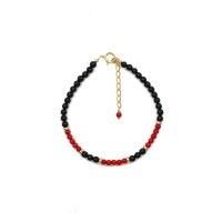 Bracelet onyx et corail BRCORF0088V