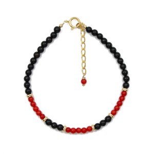 Bracelet onyx et corail BRCORF0088V