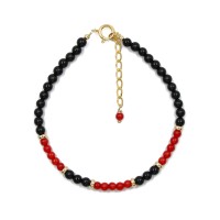 Bracelet onyx et corail BRCORF0088V