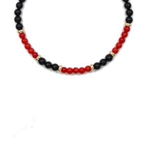 Bracelet onyx et corail BRCORF0088V