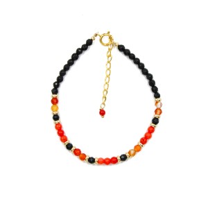 Bracelet onyx,cornaline et corail rouge corse BRCORF0089V
