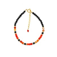 Bracelet onyx,cornaline et corail rouge corse BRCORF0089V