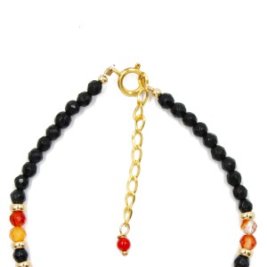 Bracelet onyx,cornaline et corail rouge corse BRCORF0089V