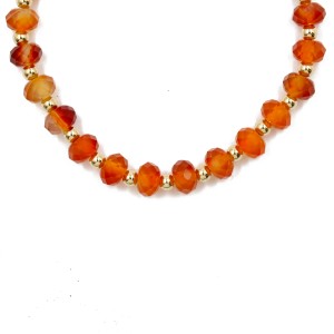 Bracelet en cornaline et noeud en corail véritable BRCORF0090V