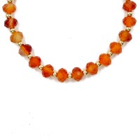 Bracelet en cornaline et noeud en corail véritable BRCORF0090V
