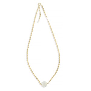 Collier chaine et sa pastille de nacre blanche CONACF0057V