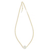 Collier chaine et sa pastille de nacre blanche CONACF0057V