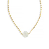 Collier chaine et sa pastille de nacre blanche CONACF0057V