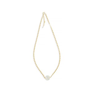 Collier chaine et sa pastille de nacre blanche CONACF0057V