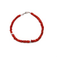 Bracelet rondelle brut et argent BRCORH0031A