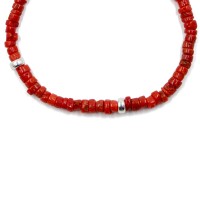 Bracelet rondelle brut et argent BRCORH0031A