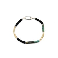 Bracelet Nacre, turquoise et onyx BRNACH0022A