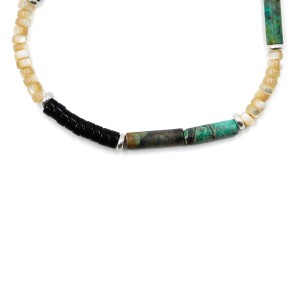 Bracelet Nacre, turquoise et onyx BRNACH0022A