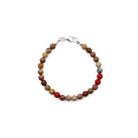 Bracelet en pierre et perle de corail rouge BRCORH0032A