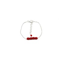Bracelet chaine argent et tube en corail BRCORENF0020A