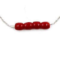 Bracelet chaine argent et tube en corail BRCORENF0020A