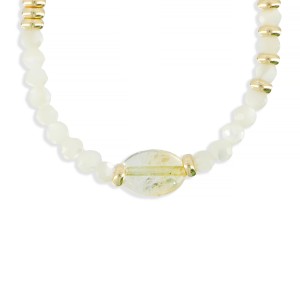 Bracelet nacre facettée et citrine BRNACENF0016V
