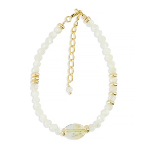Bracelet nacre facettée et citrine BRNACENF0016V