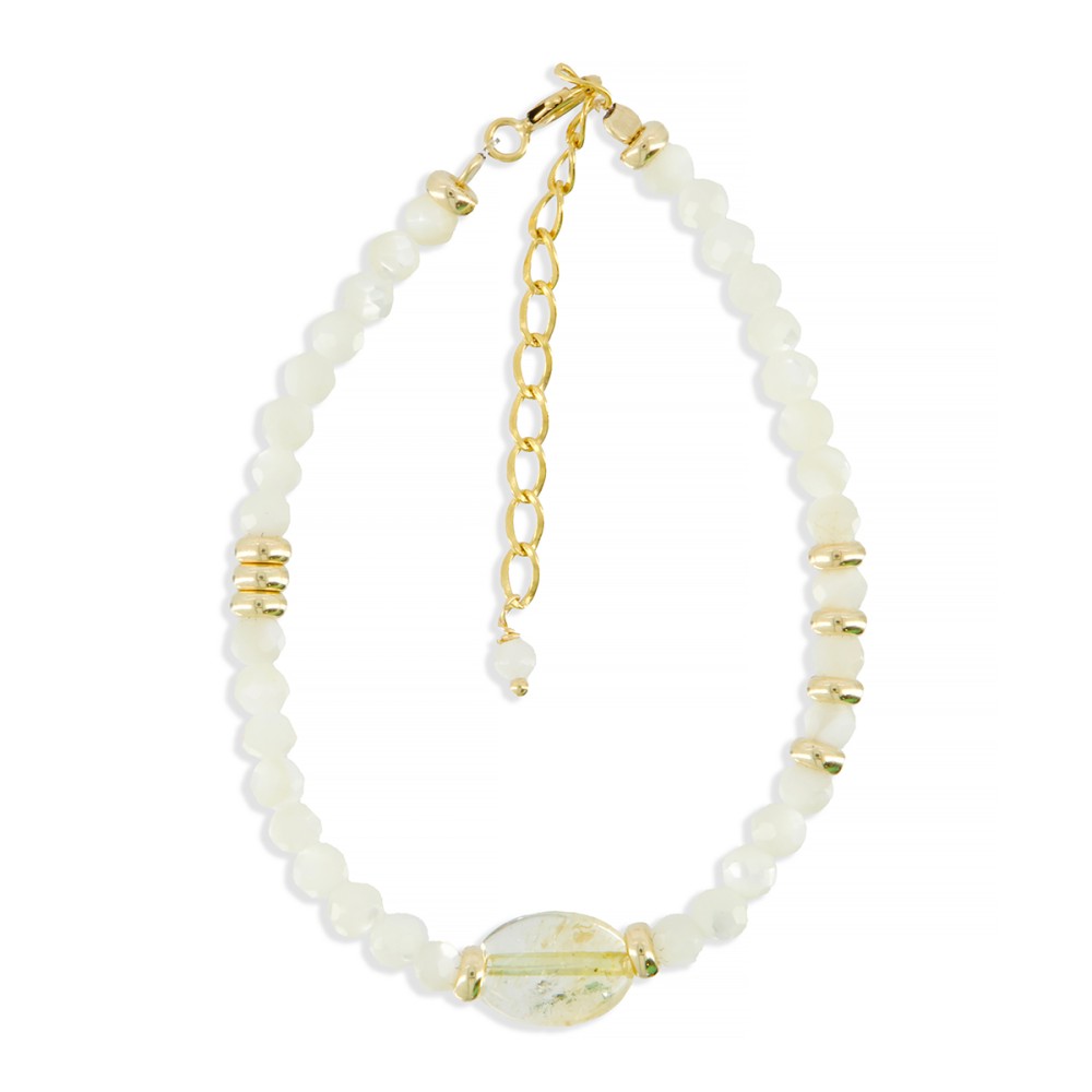 Bracelet nacre facettée et citrine BRNACENF0016V