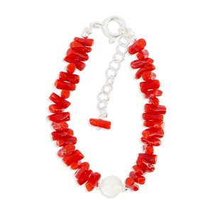 Bracelet corail et perle de nacre BRCORENF0022A