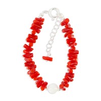 Bracelet corail et perle de nacre BRCORENF0022A