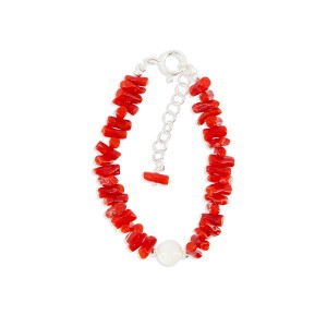 Bracelet corail et perle de nacre BRCORENF0022A