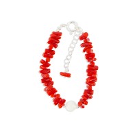 Bracelet corail et perle de nacre BRCORENF0022A