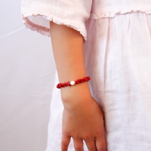 Bracelet corail et perle de nacre BRCORENF0022A