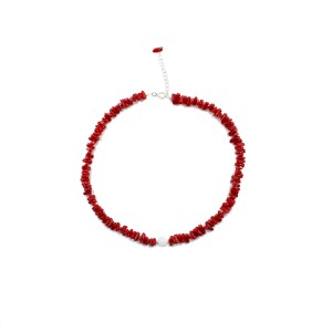 Collier corail et perle de nacre COCORENF0014A