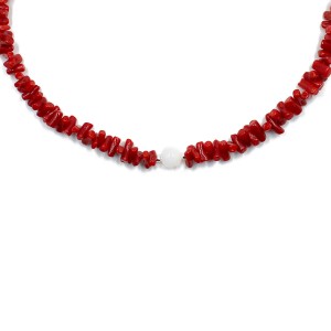 Collier corail et perle de nacre COCORENF0014A