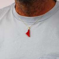 Pendentif Corse en corail stylisée PDCORF0034O