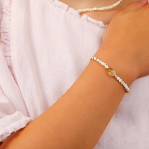 Bracelet nacre facettée et citrine BRNACENF0016V
