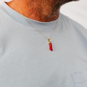 Grande main en corail rouge et or PDCORF0028O
