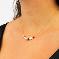 Collier fin et ses rondelles de nacre blanche et jaspe CONACF0073V